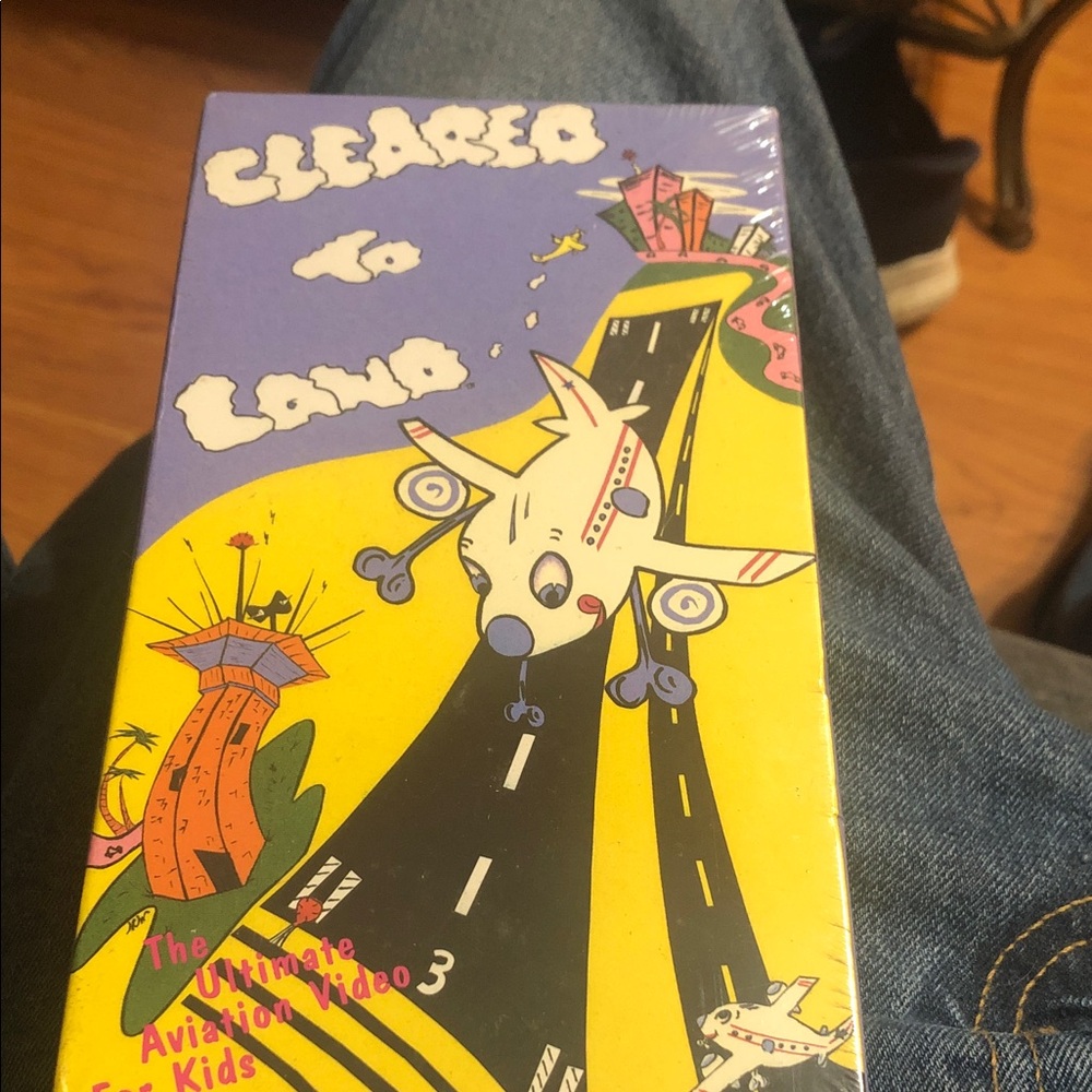Cleared to Land Illustrated Kids Aviation Video VHS - Yellow & Purple